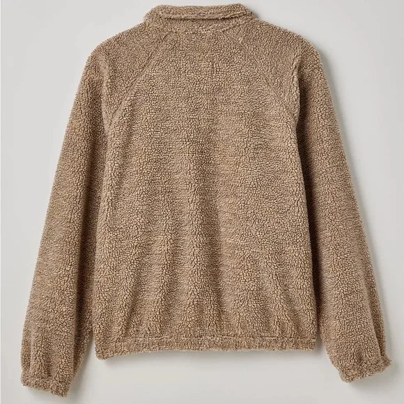 Retro BDG Raglan High Pile Fleece Mock Neck Full Zip Jacket